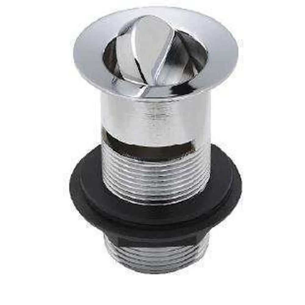 Inox Anti-Vandal Flip Top Waste 32 x 78mm Overflow Brass-CP