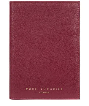 'Jet' Pomegranate Leather Passport Holder