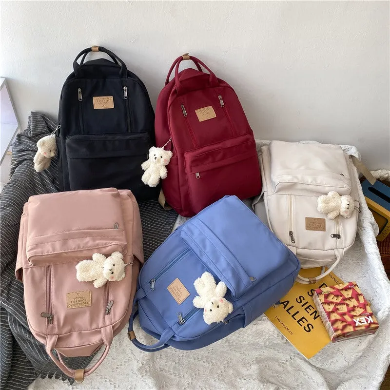 Kawaii Double Zipper Teenager Girls Backpack