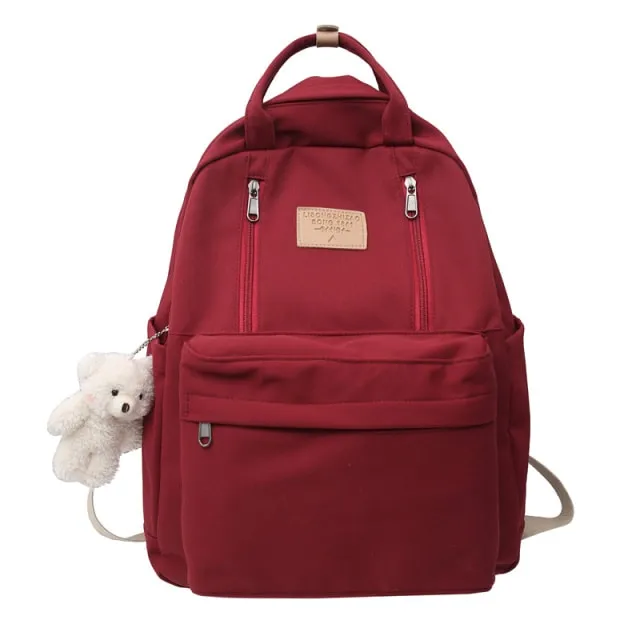 Kawaii Double Zipper Teenager Girls Backpack