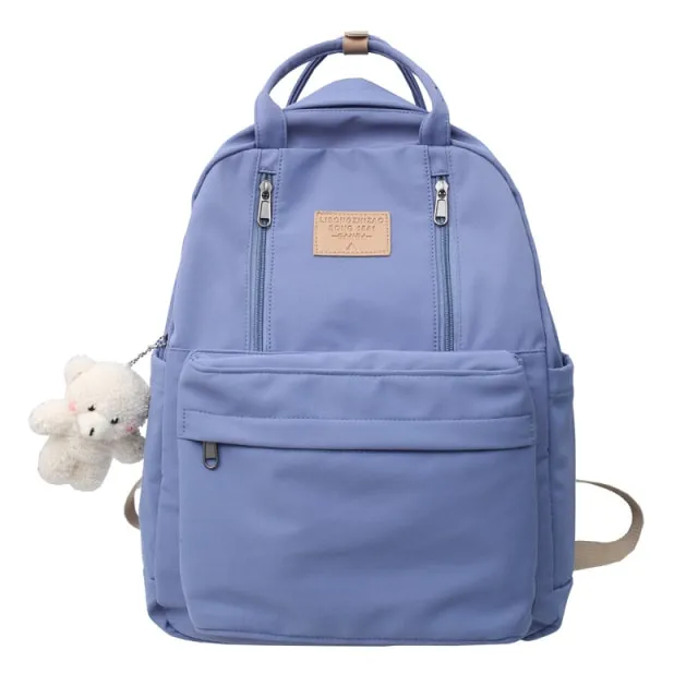 Kawaii Double Zipper Teenager Girls Backpack