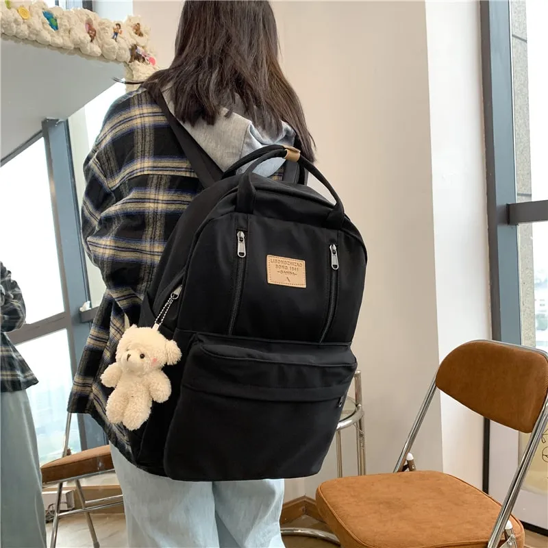 Kawaii Double Zipper Teenager Girls Backpack