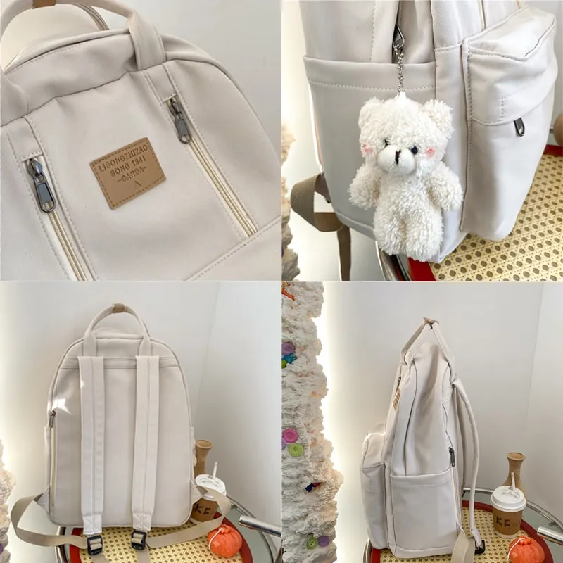 Kawaii Double Zipper Teenager Girls Backpack