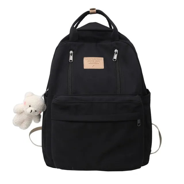 Kawaii Double Zipper Teenager Girls Backpack