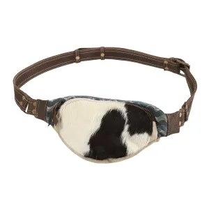 KB289 - KB289 -FANNY PACK Real Cowhide Leather and Upcycled Canvas Ladies Bag 11x7 KB289 - KB289