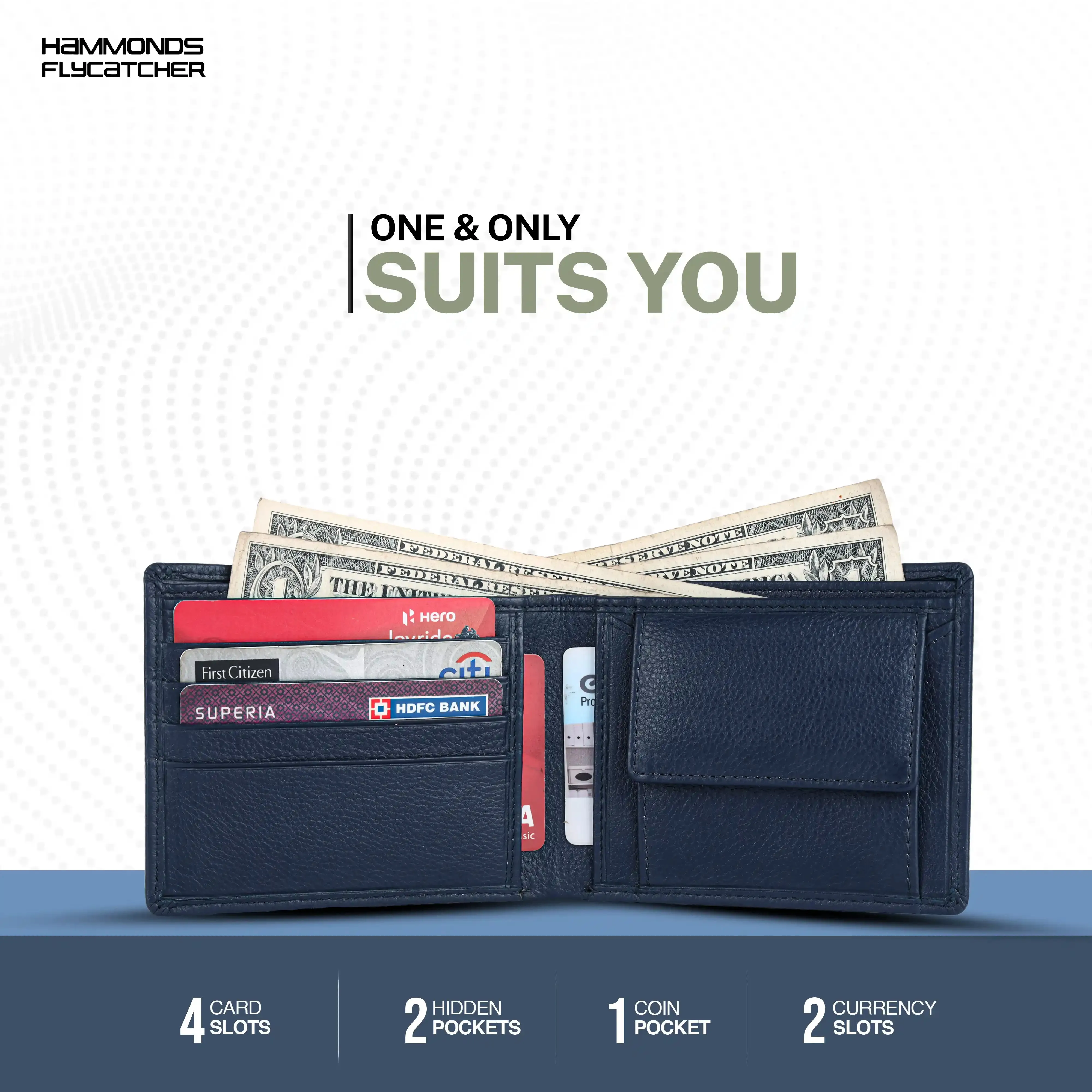 Leather Wallet for Men - RFID Protected Leather Money Bag for Men with 4 ATM Credit/Debit Card Slots