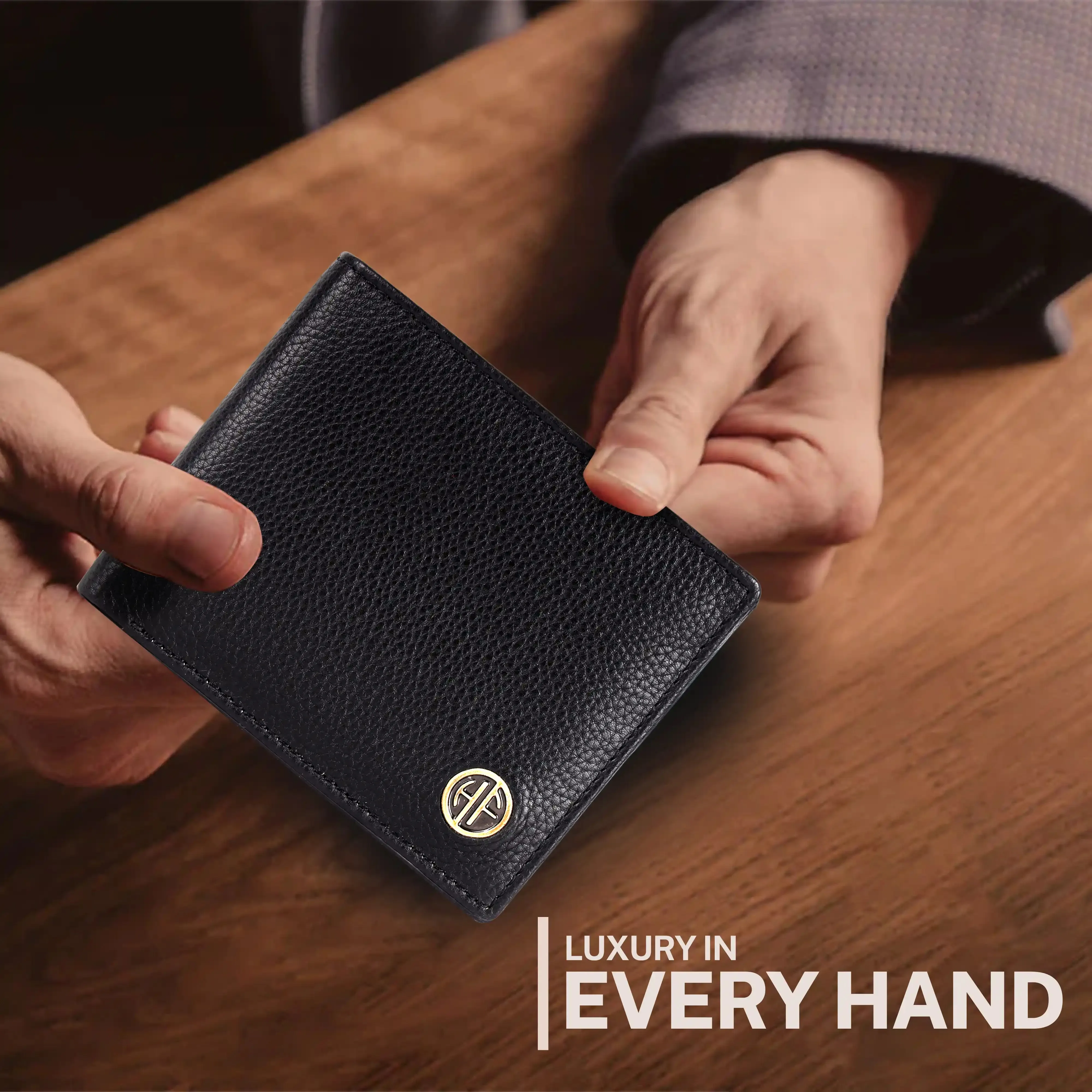 Leather Wallet for Men - RFID Protected Leather Money Bag for Men with 4 ATM Credit/Debit Card Slots