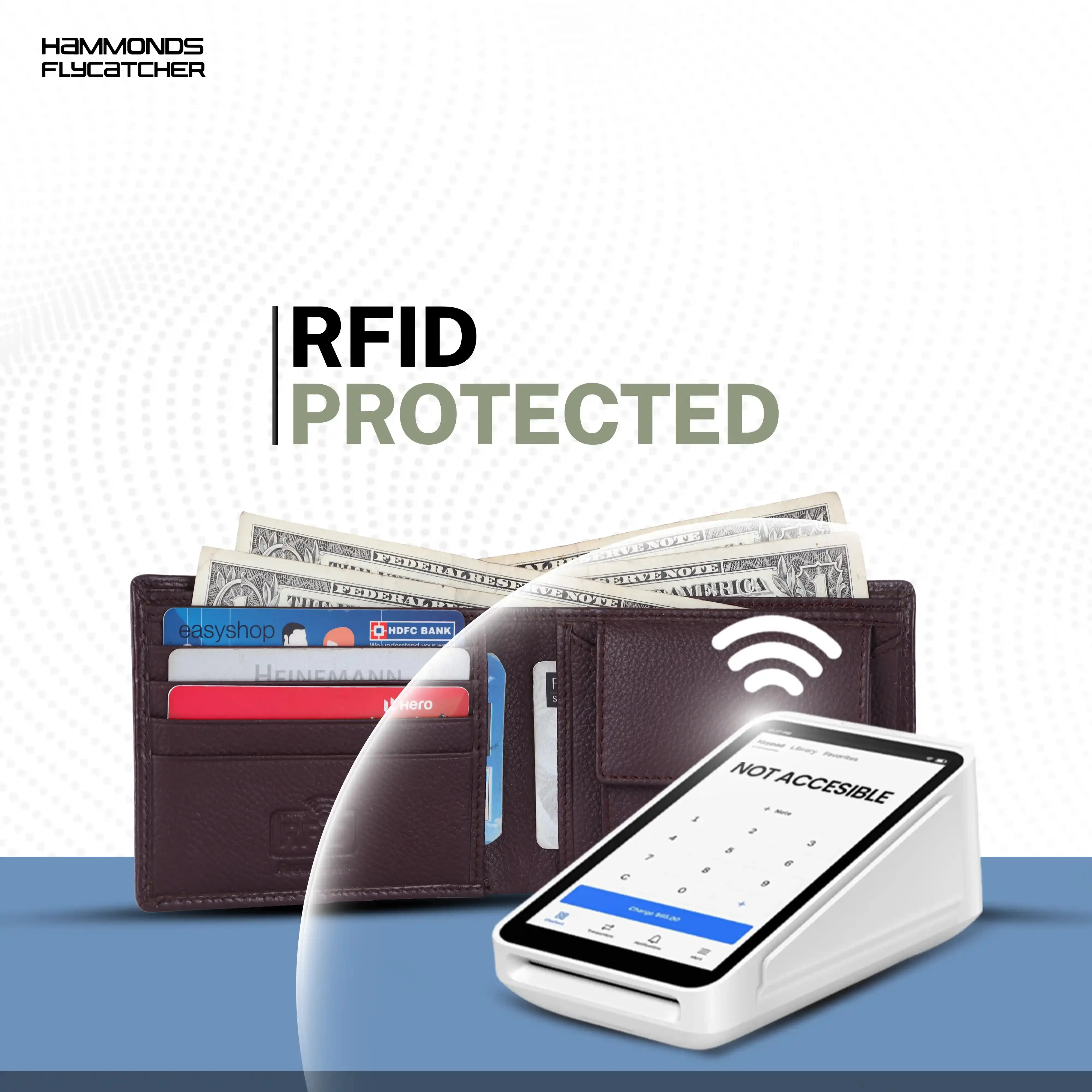 Leather Wallet for Men - RFID Protected Leather Money Bag for Men with 4 ATM Credit/Debit Card Slots