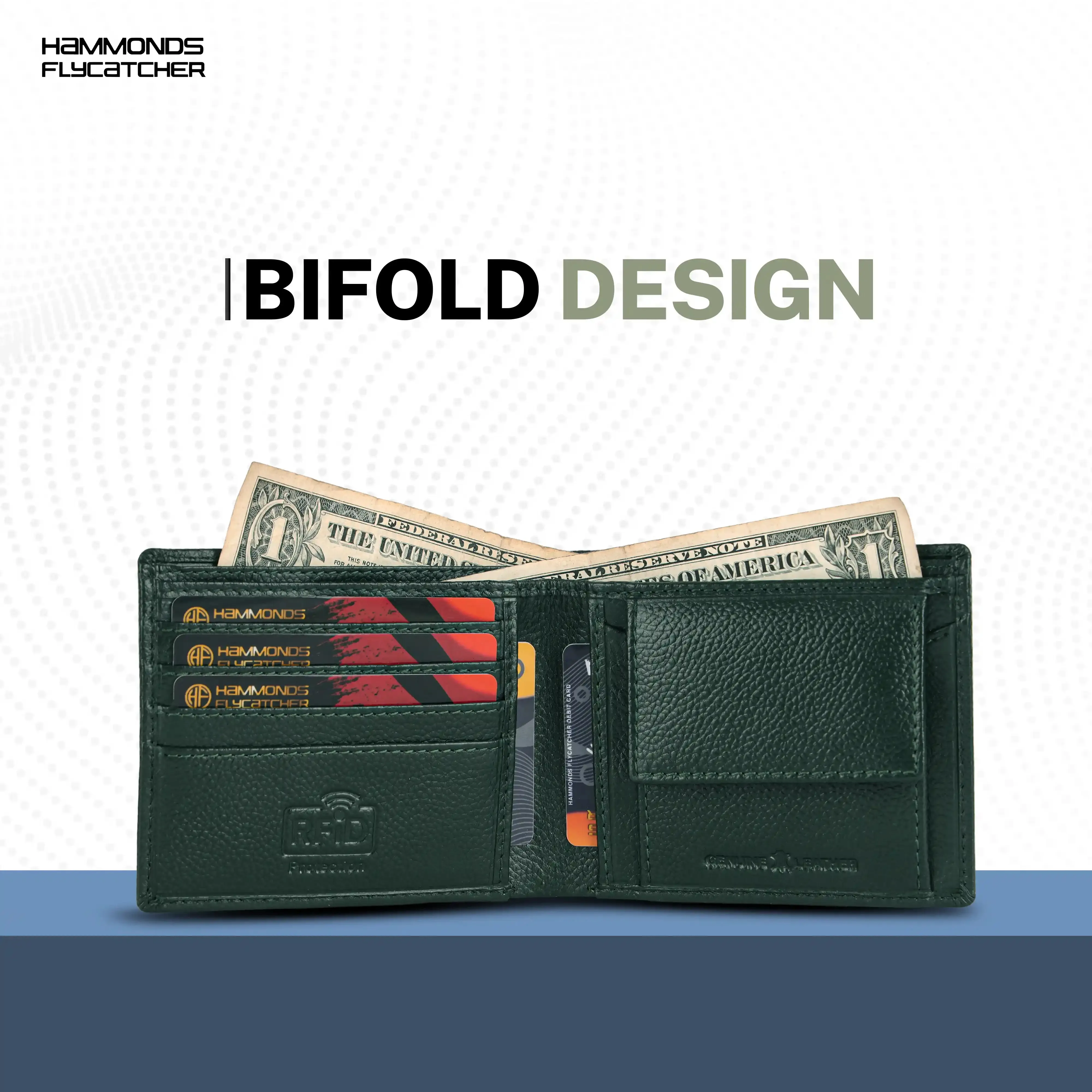 Leather Wallet for Men - RFID Protected Leather Money Bag for Men with 4 ATM Credit/Debit Card Slots