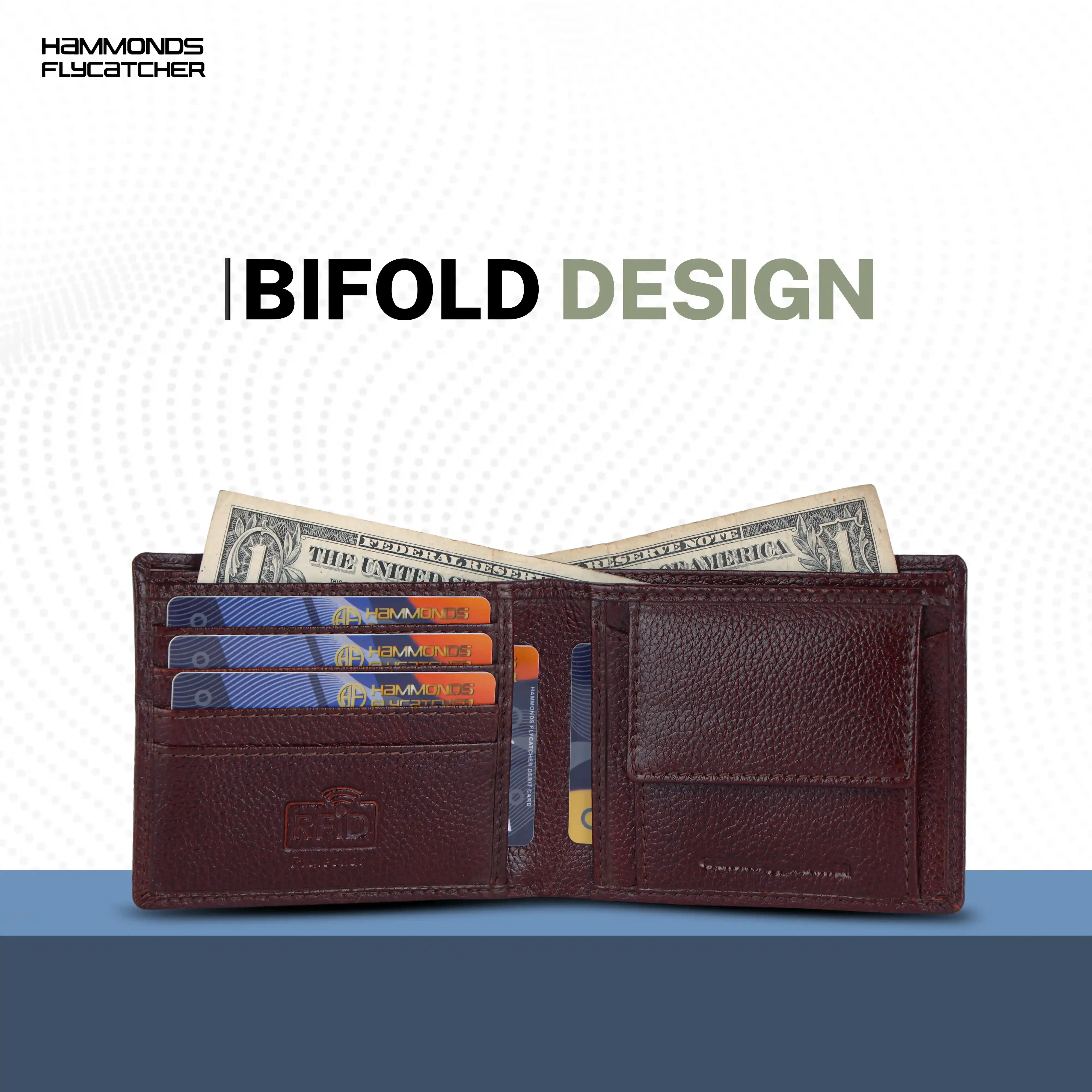 Leather Wallet for Men - RFID Protected Leather Money Bag for Men with 4 ATM Credit/Debit Card Slots