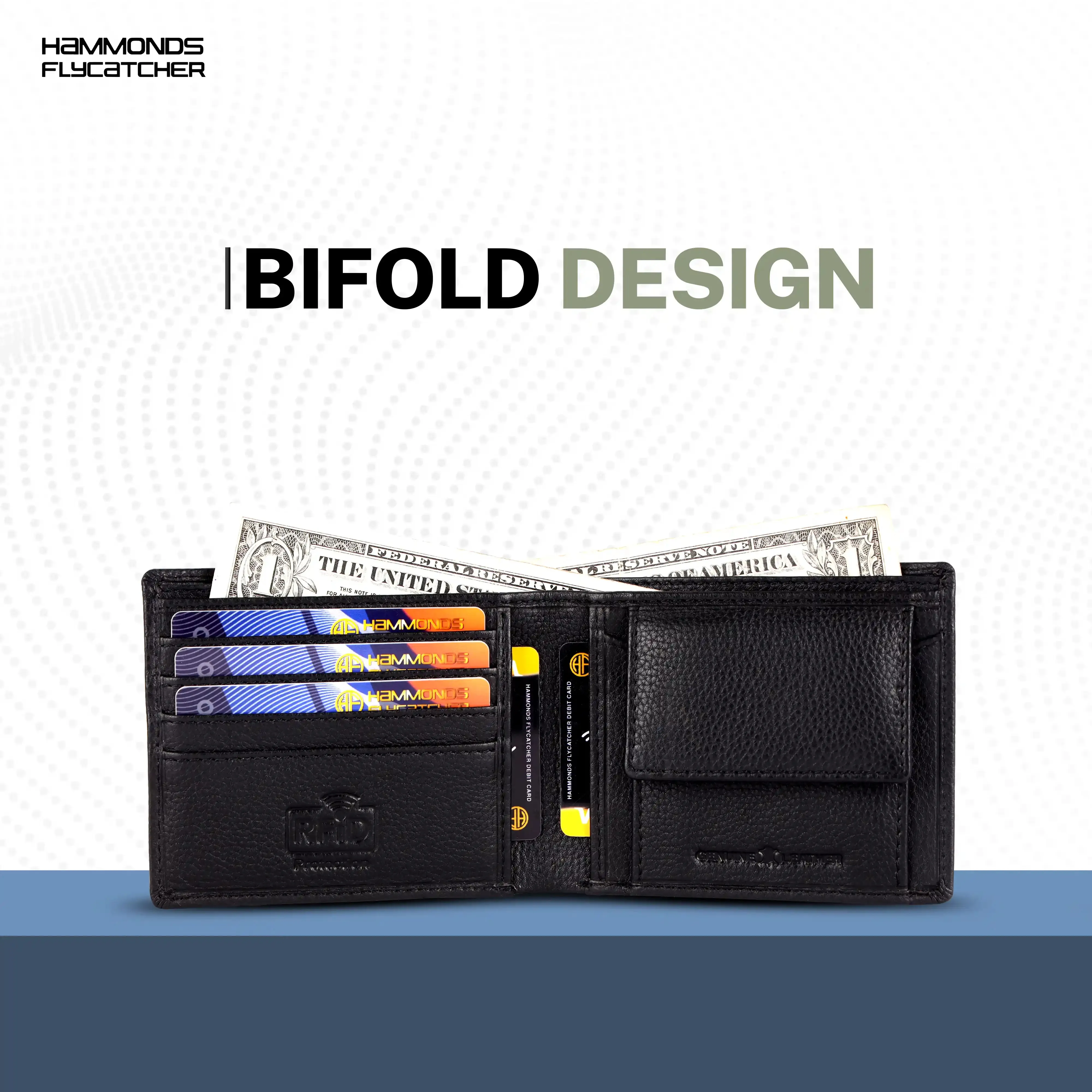 Leather Wallet for Men - RFID Protected Leather Money Bag for Men with 4 ATM Credit/Debit Card Slots