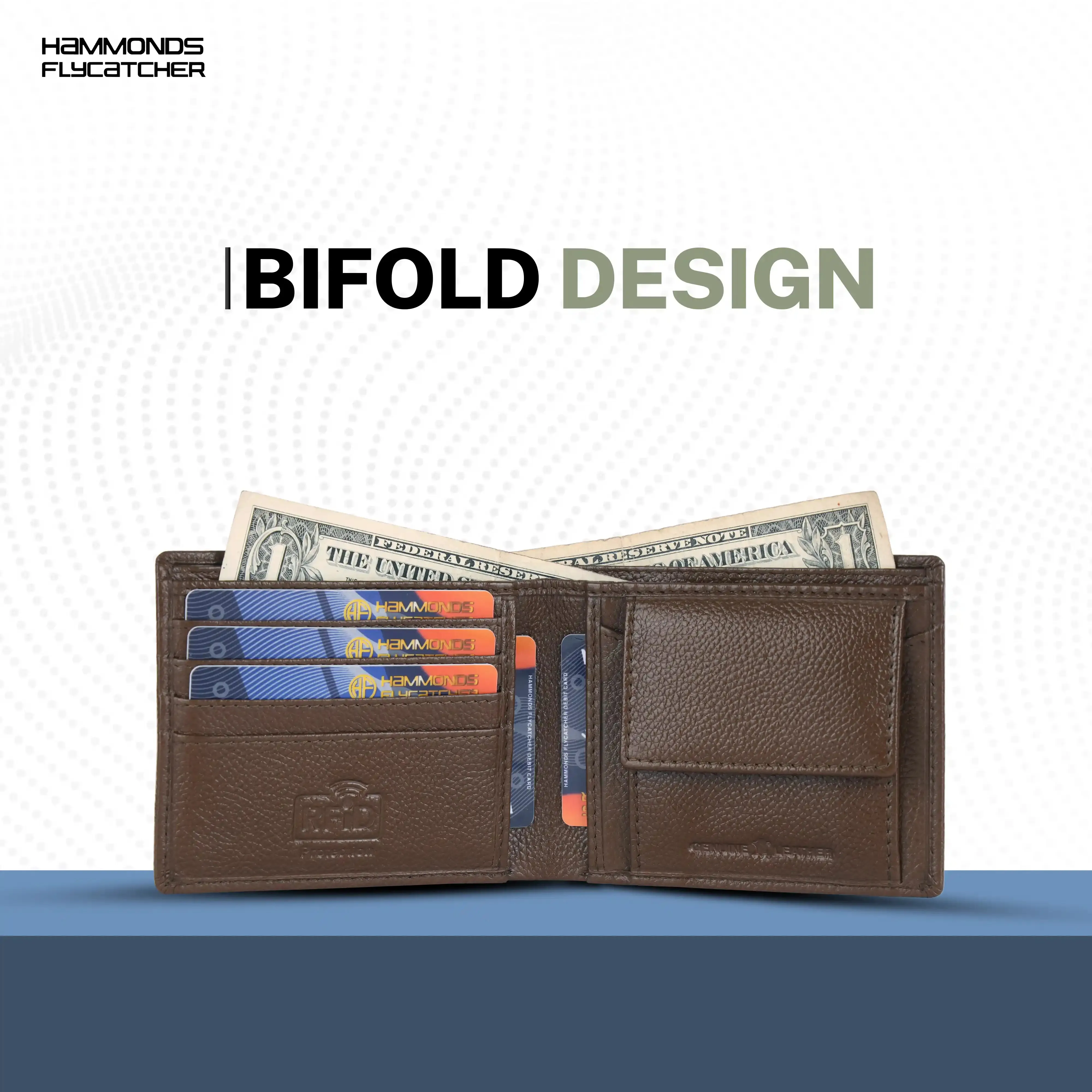 Leather Wallet for Men - RFID Protected Leather Money Bag for Men with 4 ATM Credit/Debit Card Slots