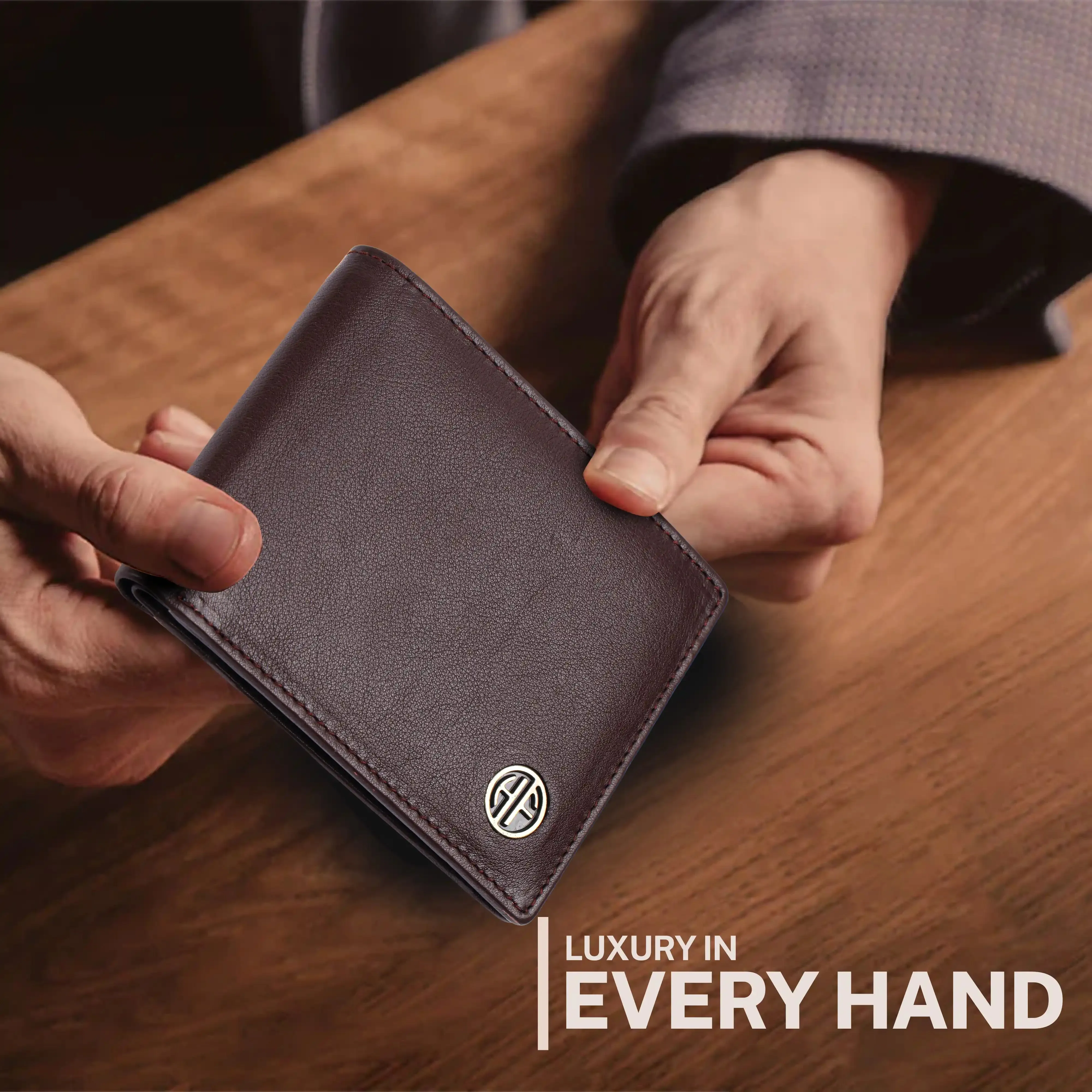 Leather Wallet for Men - RFID Protected Leather Money Bag for Men with 4 ATM Credit/Debit Card Slots