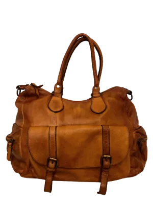 Light Brown Leather Saddle Bag