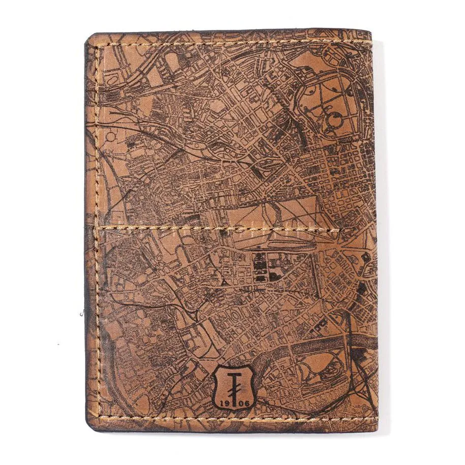 London Leather Map Passport Wallet