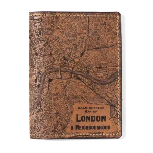 London Leather Map Passport Wallet