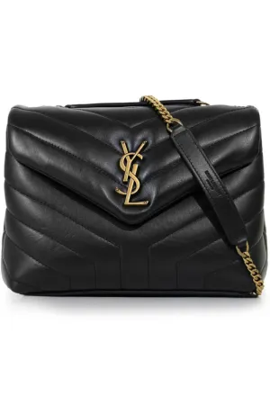 LOULOU SMALL FLAP BAG BLACK/GOLD