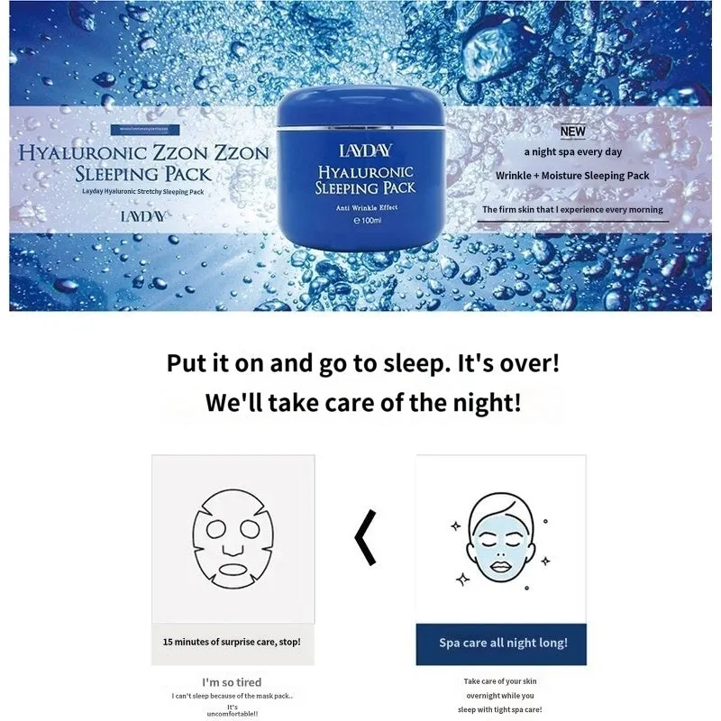 Made in Korea LAYDAY Hyaluronic Sleeping Pack(100ml 100ml) Moisture cream(100ml 100ml)(pH5.5)(free shipping)