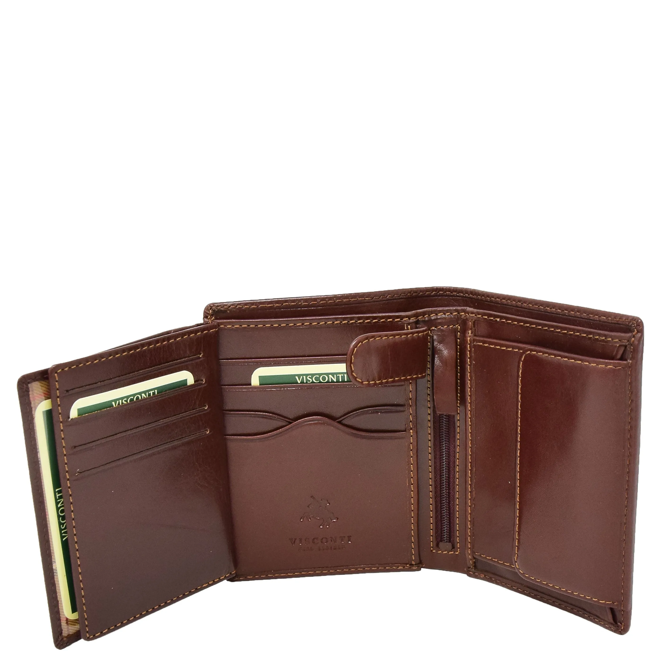 Mens Large Leather Bifold Wallet Toronto Brown