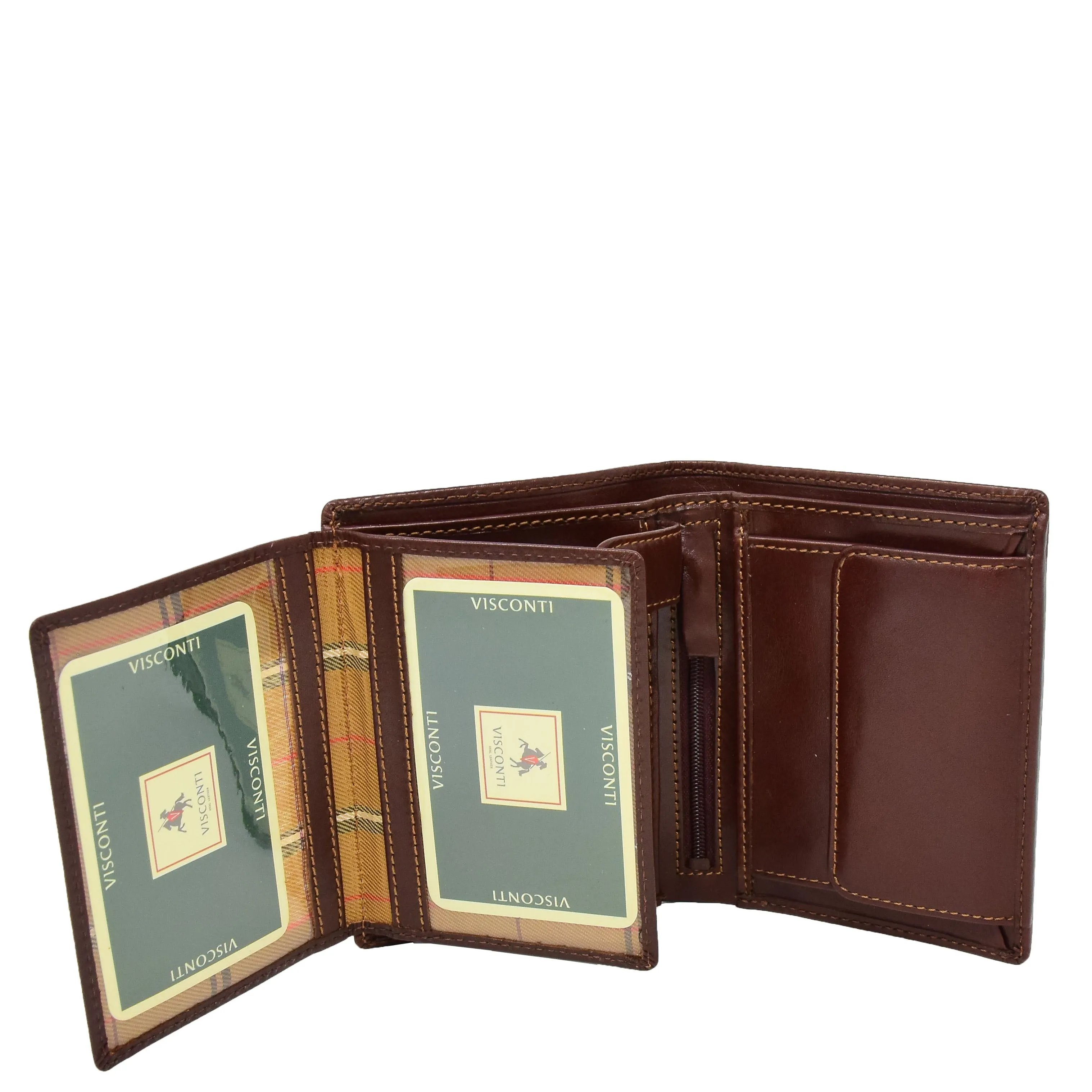 Mens Large Leather Bifold Wallet Toronto Brown