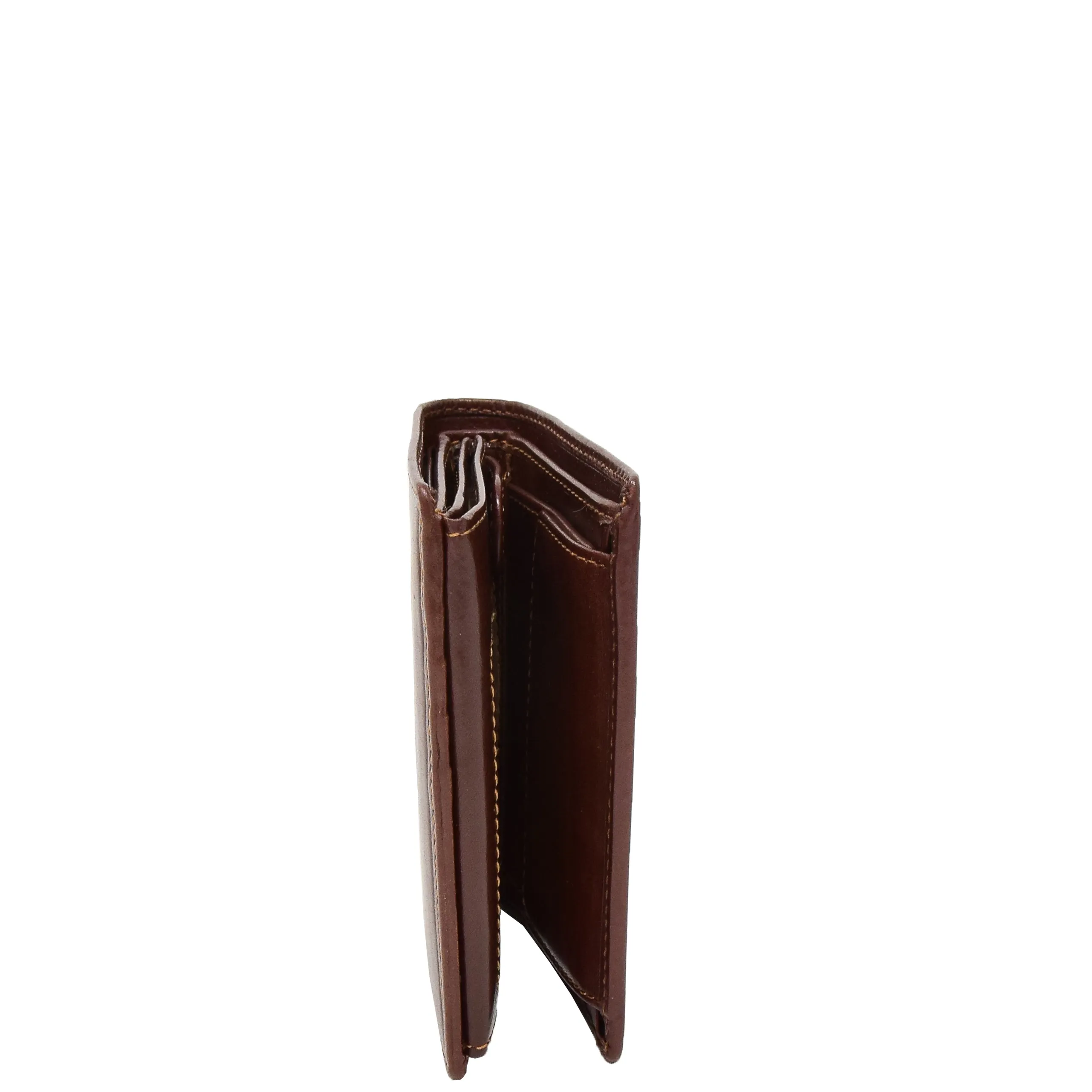 Mens Large Leather Bifold Wallet Toronto Brown
