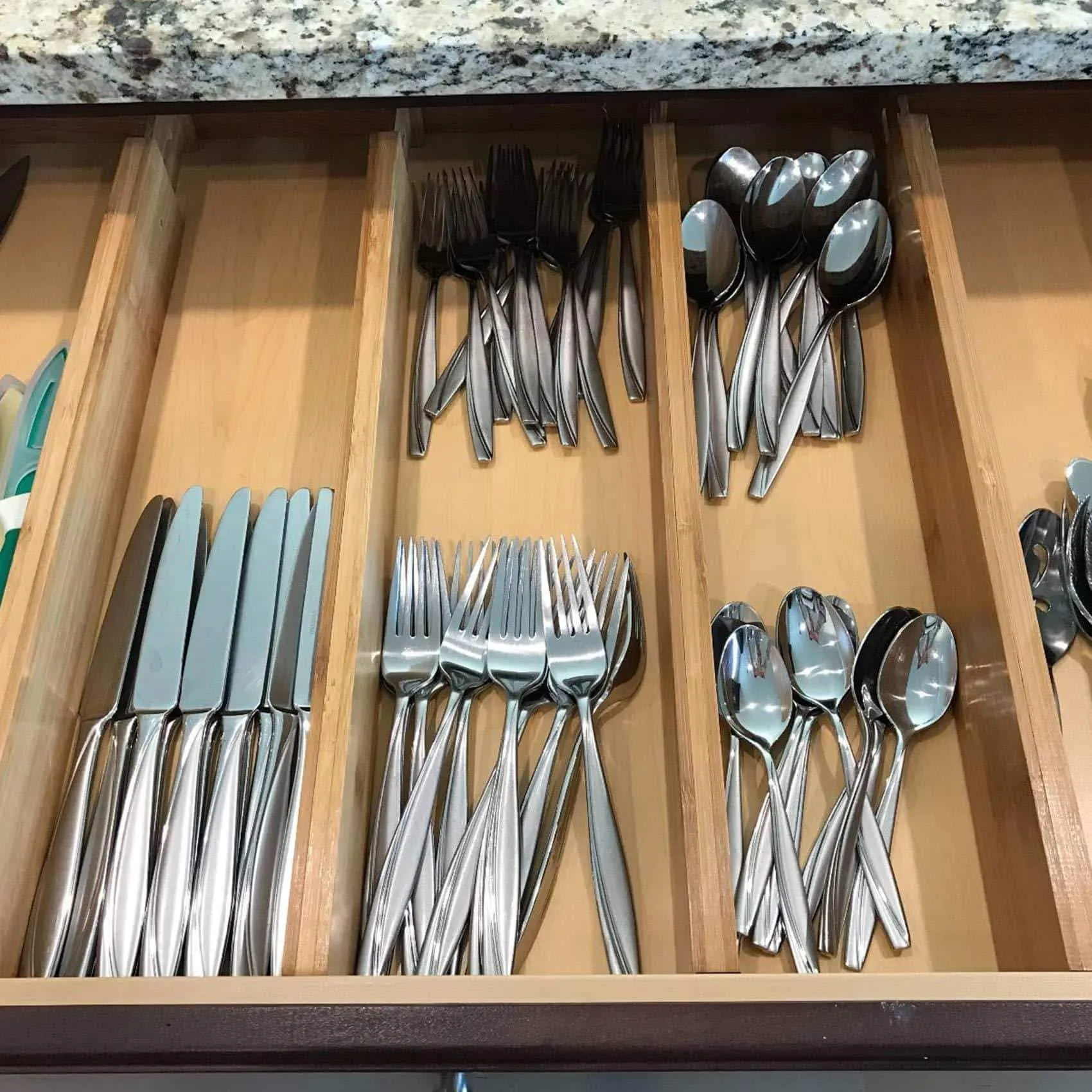 MoMA Bamboo Drawer Dividers (Set of 8) - Bamboo Natural Wood Kitchen Drawer Organizer - Anti-Scratch Desk Organizer - Dresser Silverware Utensil Drawer Organizer - Underwear Drawer Organizer