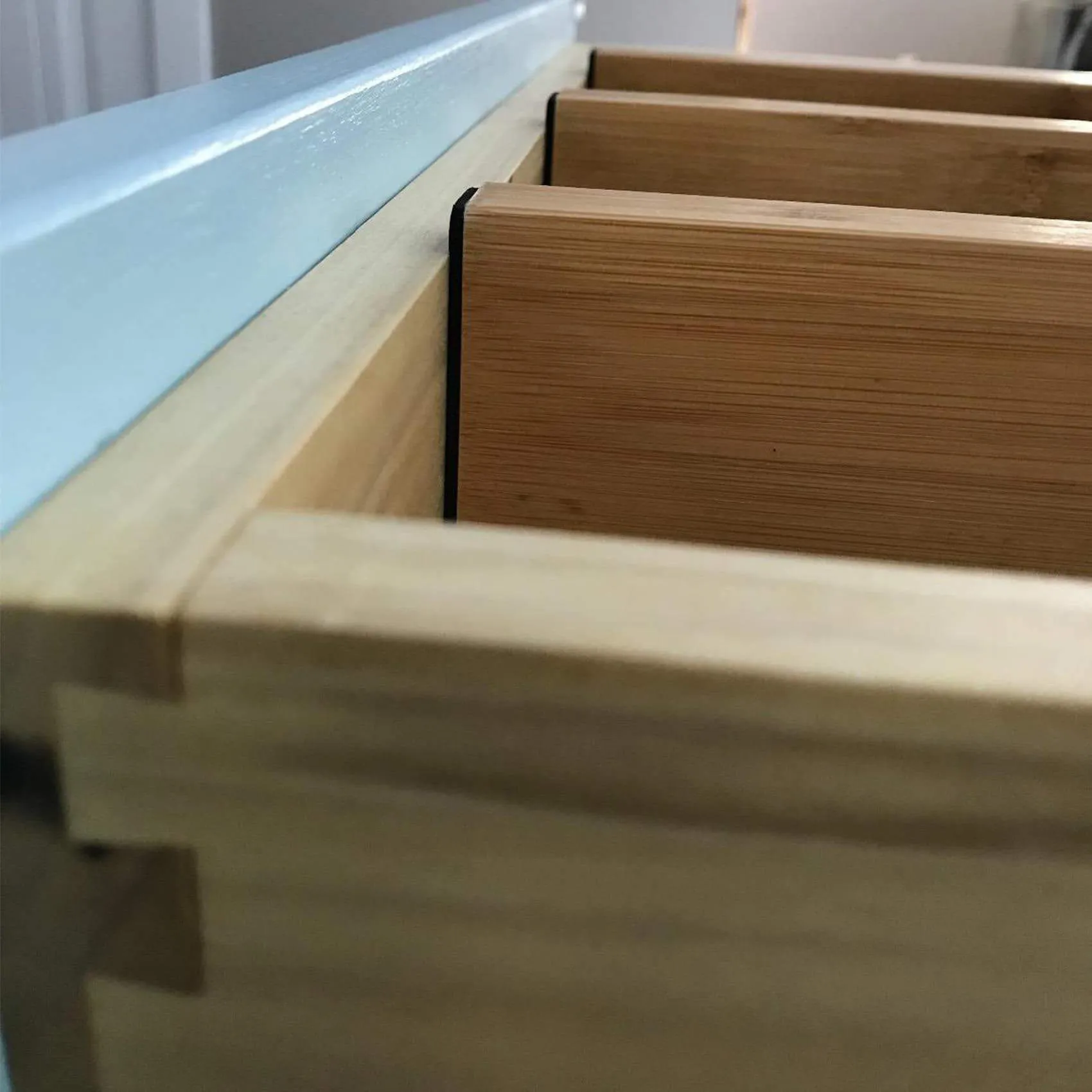 MoMA Bamboo Drawer Dividers (Set of 8) - Bamboo Natural Wood Kitchen Drawer Organizer - Anti-Scratch Desk Organizer - Dresser Silverware Utensil Drawer Organizer - Underwear Drawer Organizer