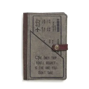 Mona B - Trip Regrets Upcycled Canvas Passport Travel Women's Wallet (Brown)