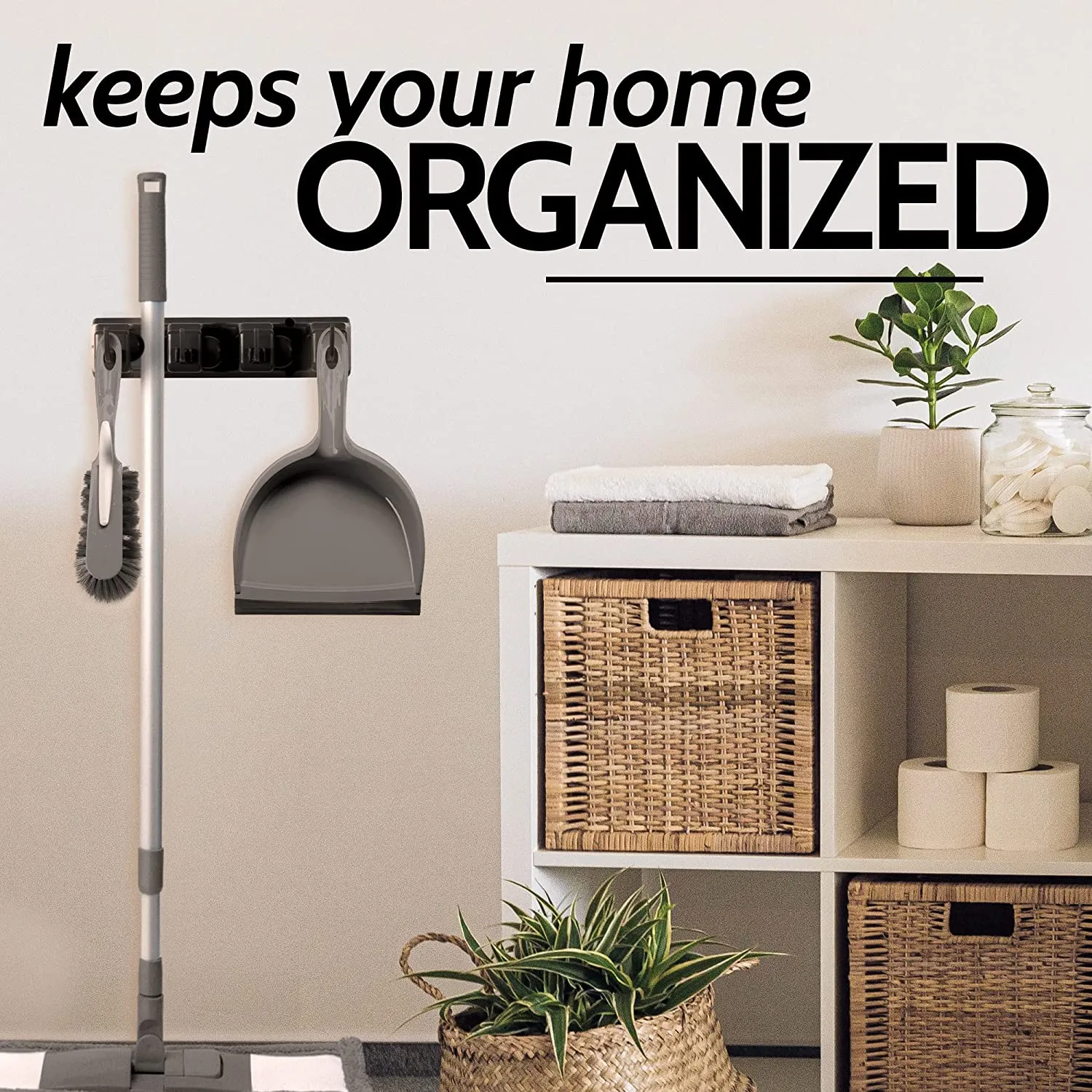Mop and Broom Organizer Wall Mount