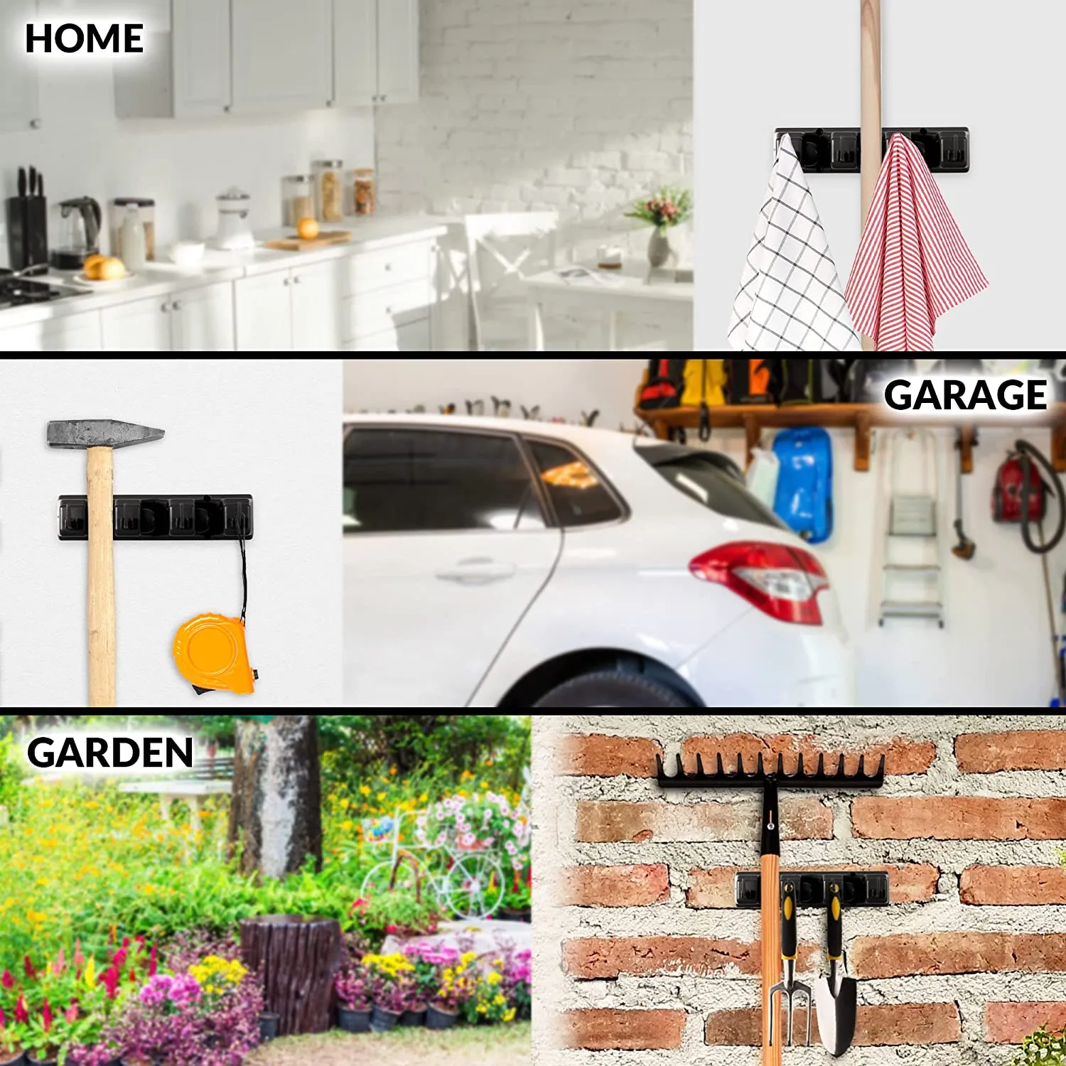 Mop and Broom Organizer Wall Mount