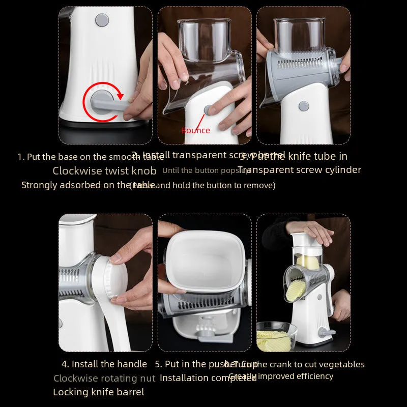 Multi-Functional Hand-Cranked Kitchen Cutter