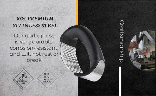 Multi-Functional Stainless Steel Garlic Press