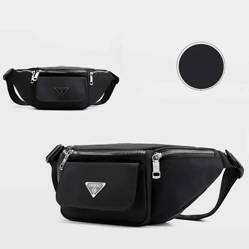 Multi-Pocket Nylon Waist Bag Lightweight Multi-Carry Chest Bag Waist Pack