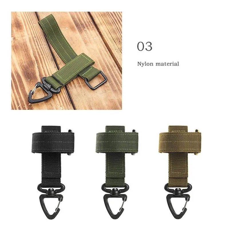 Multi-purpose Glove Hook Military Fan Outdoor Tactical  Buckle Adjust Camping Glove Hanging Buckle