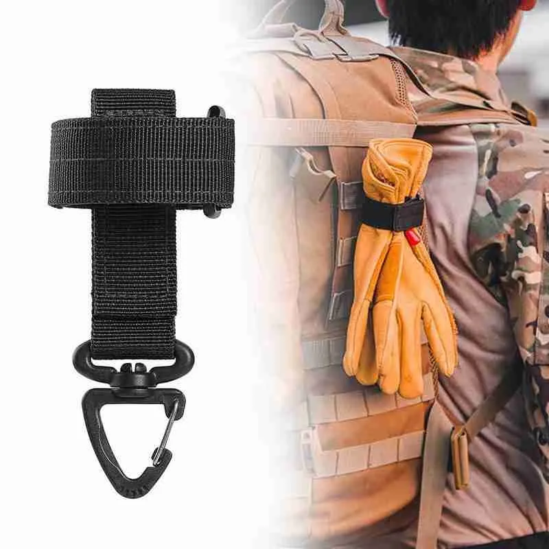 Multi-purpose Glove Hook Military Fan Outdoor Tactical  Buckle Adjust Camping Glove Hanging Buckle