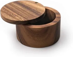 Natural Wooden Jar Box Kitchen or Dining Table Spice box  3.75 x 3.8 Inches