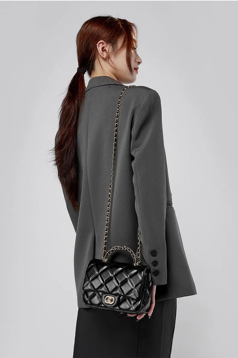 New women's metal chain shoulder crossbody bag handbag 2901 black