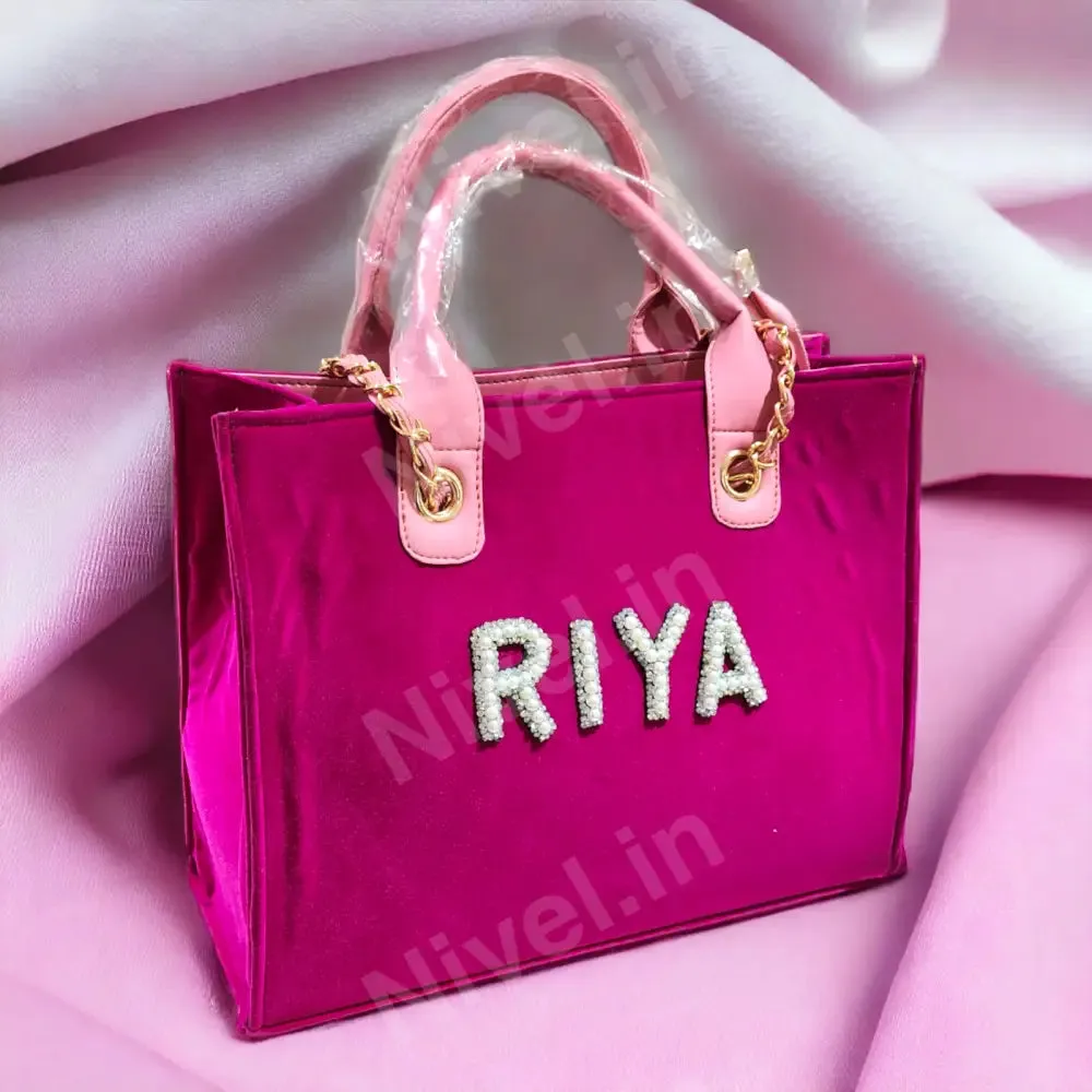 Nivel premium Canvas Customized HOTPINK Tote Bags for Women