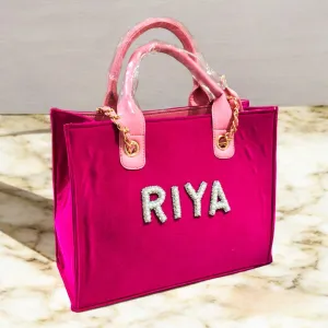 Nivel premium Canvas Customized HOTPINK Tote Bags for Women