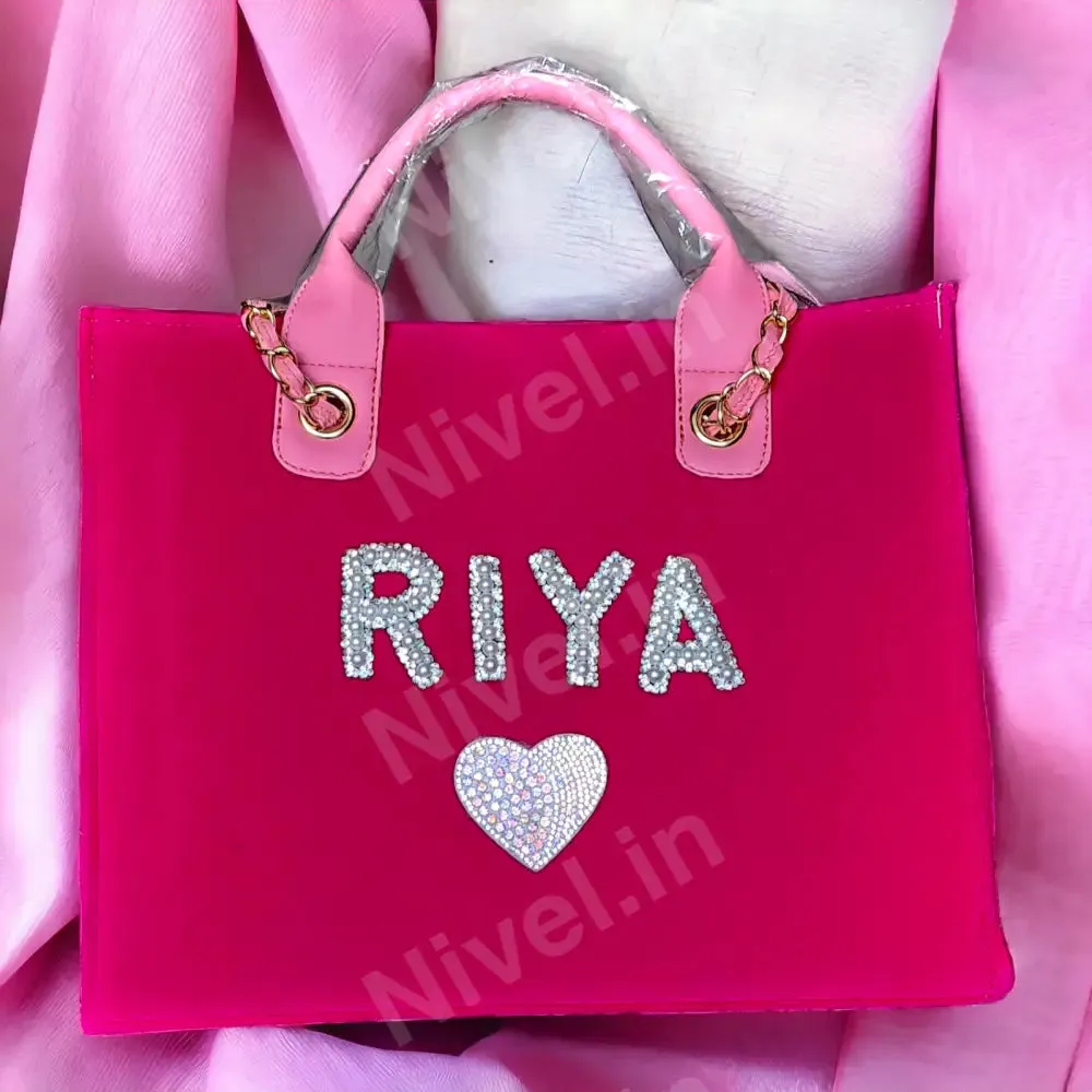 Nivel premium Canvas Customized HOTPINK Tote Bags for Women