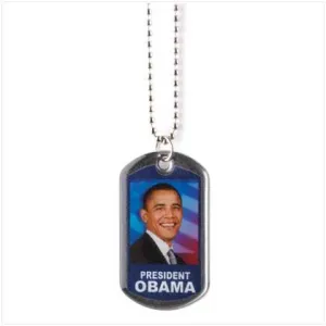 Obama Flag Dog Tag Necklace