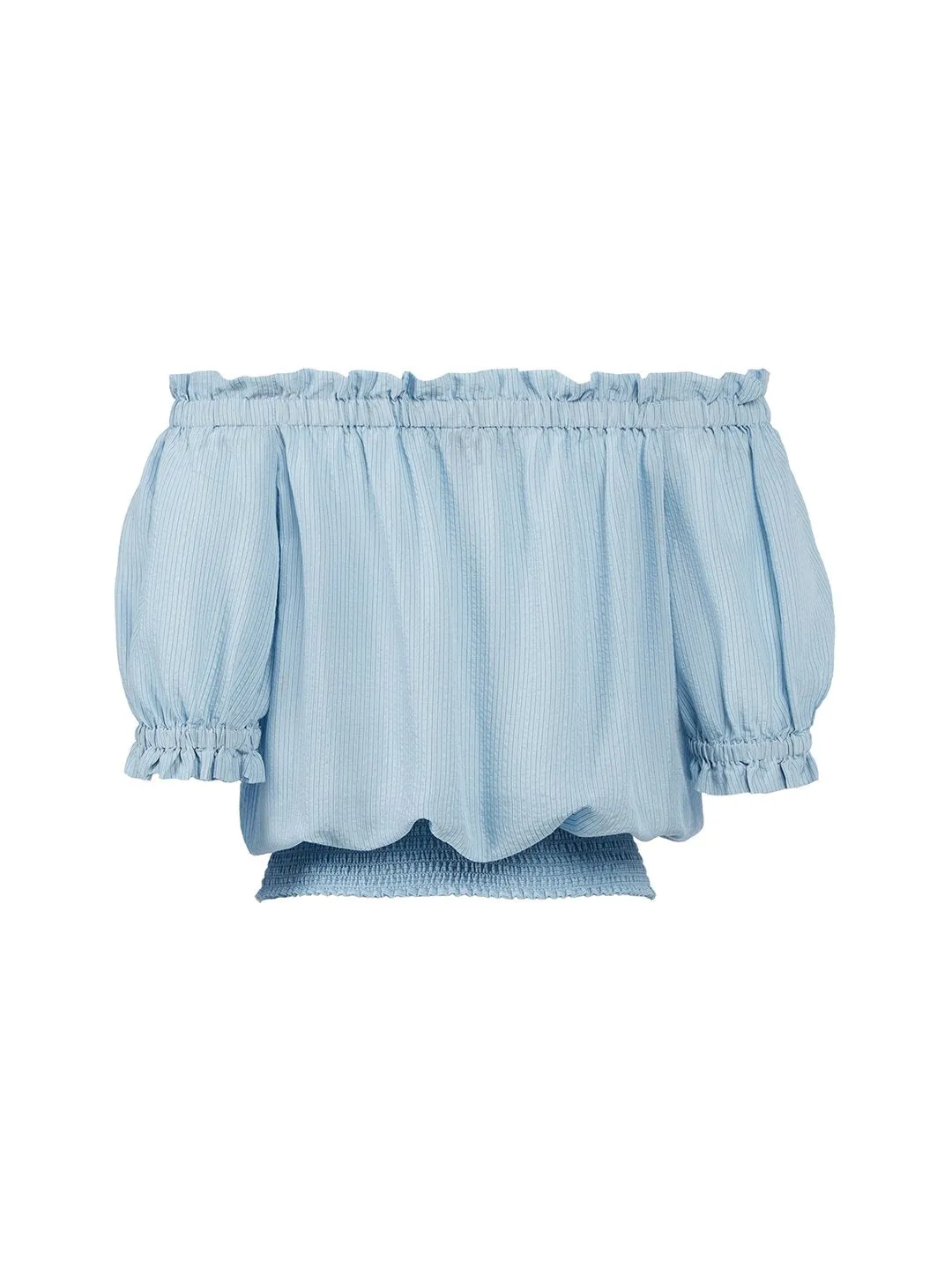 Off The Shoulder Top in Arctic Cloud