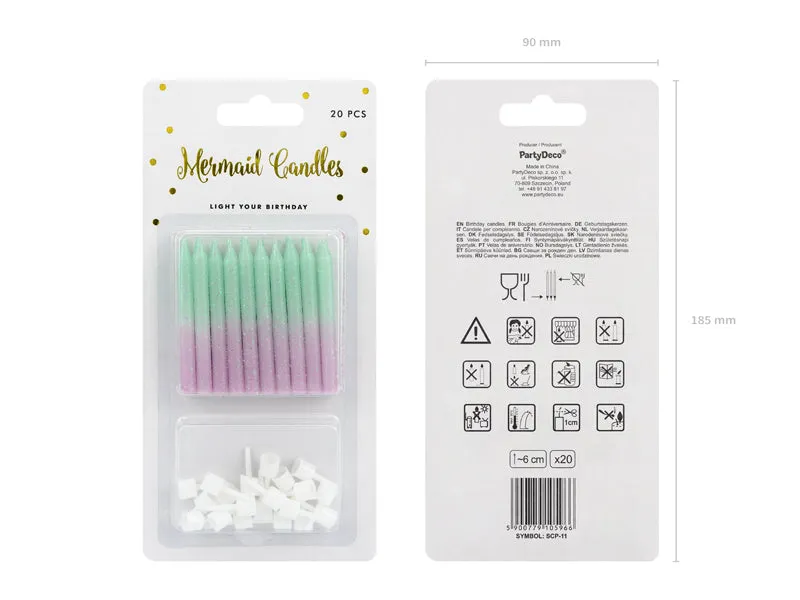 Ombre Pastel Birthday Candles -  Pack of 20