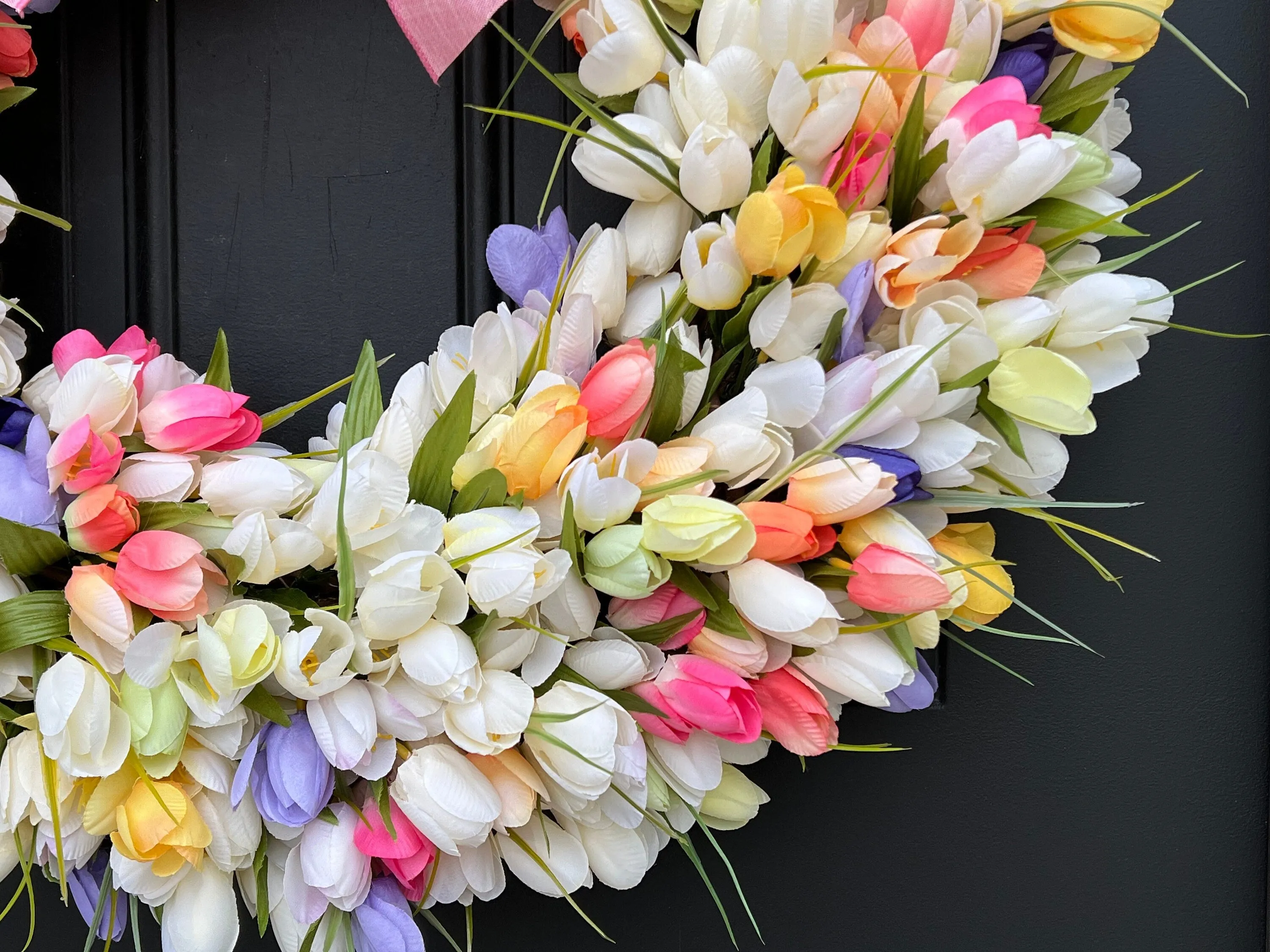 Pastel and Cream Tulip Wreath