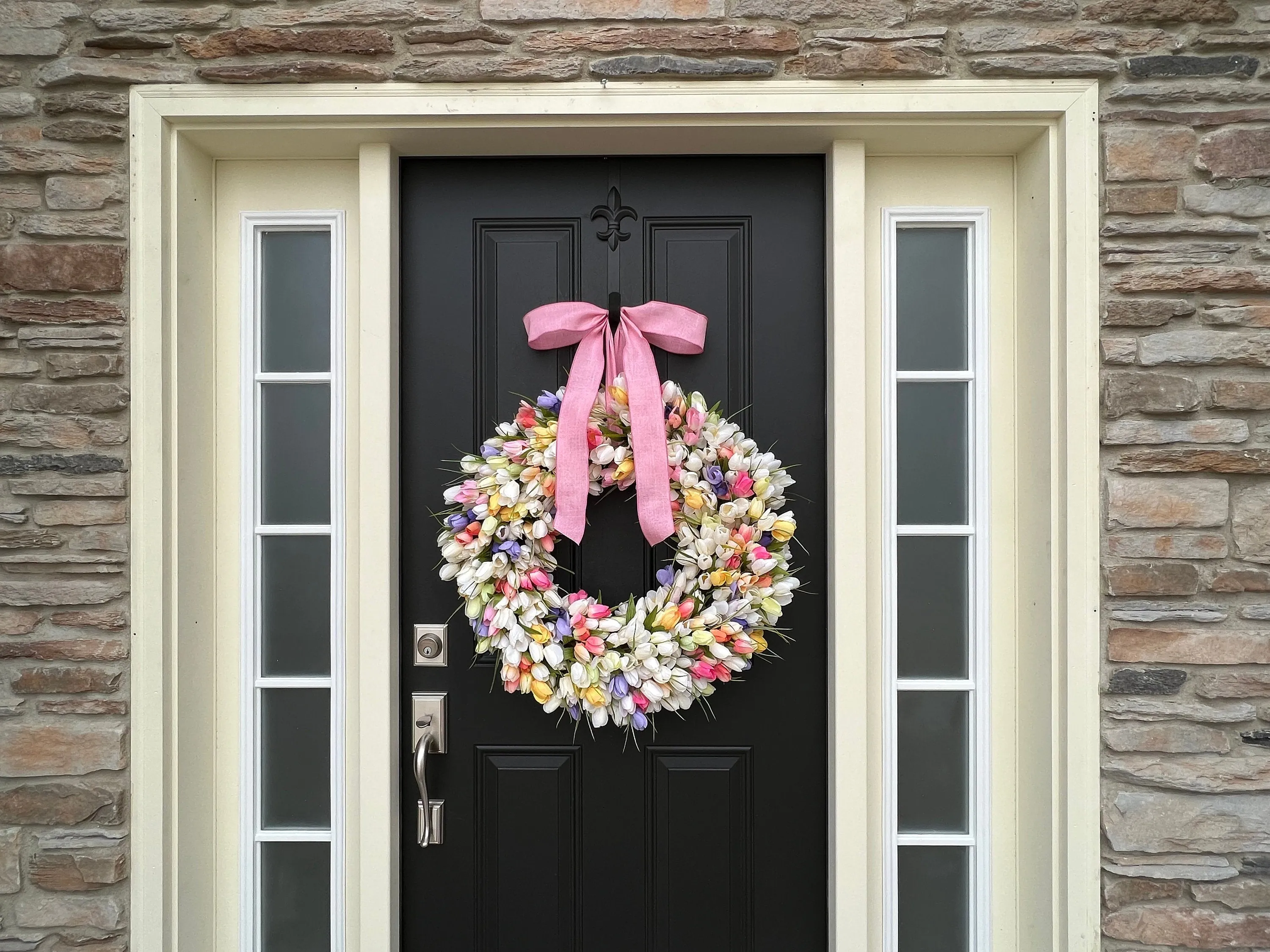 Pastel and Cream Tulip Wreath