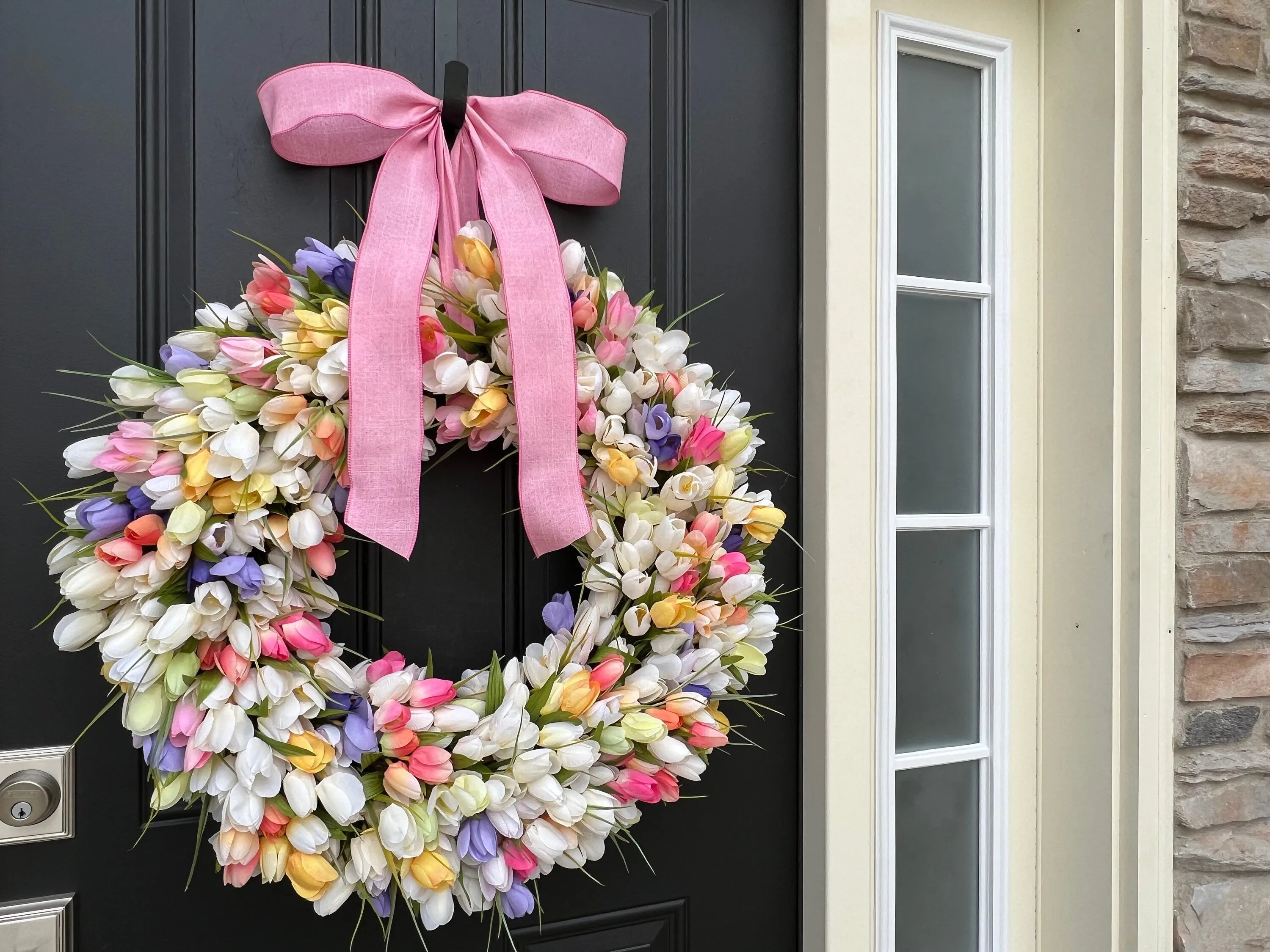 Pastel and Cream Tulip Wreath