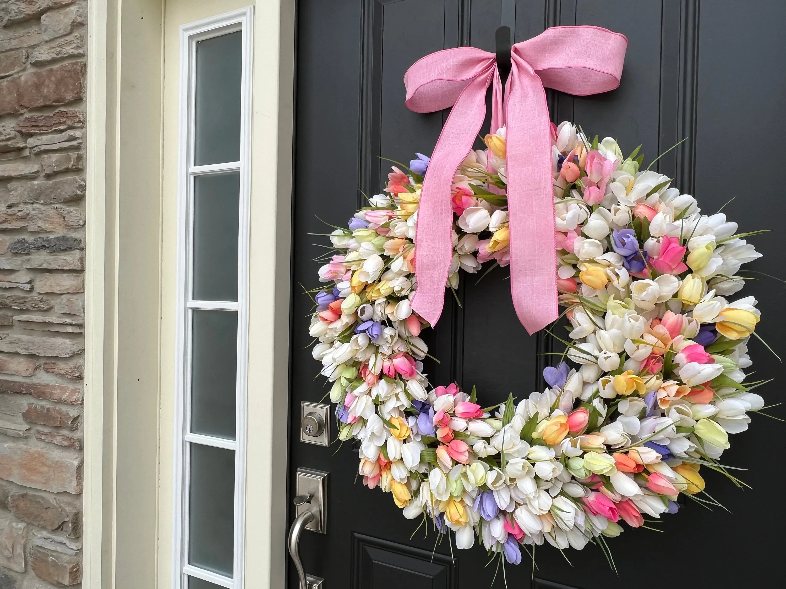Pastel and Cream Tulip Wreath