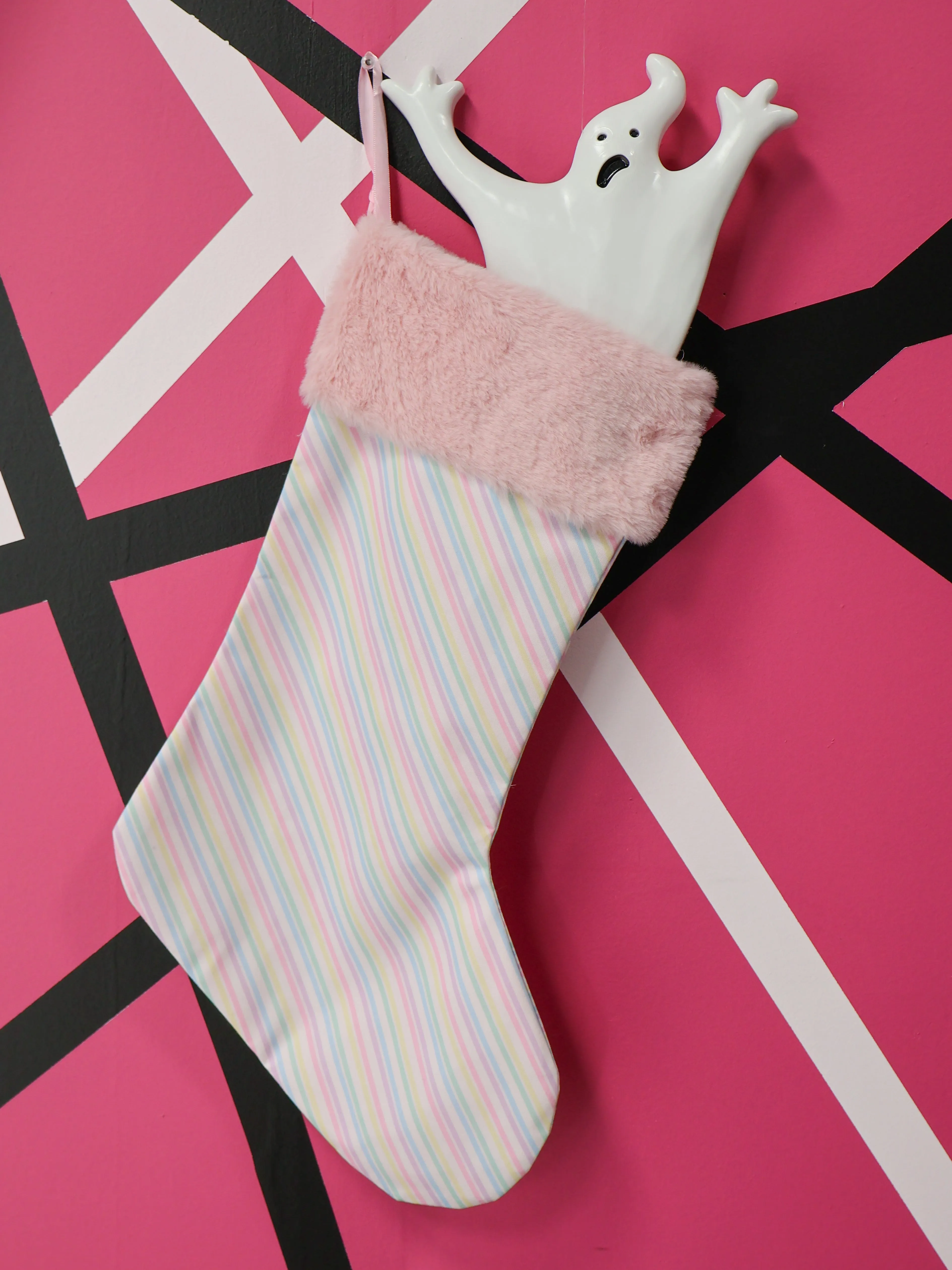 Pastel Candy Cane Stocking MY VIOLET