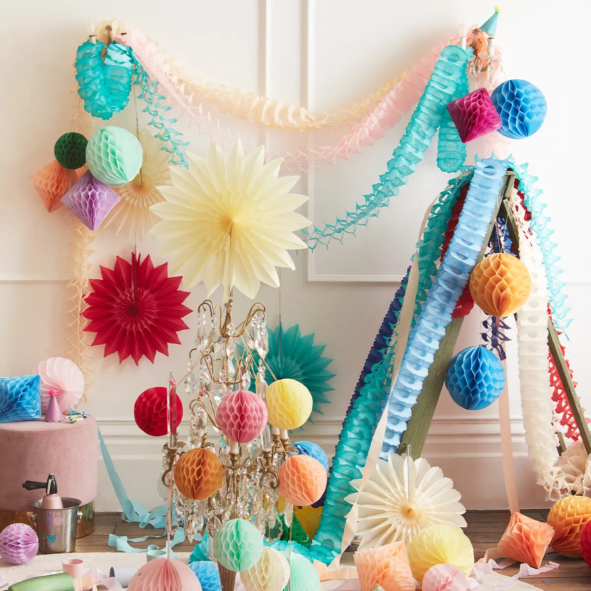 Pastel Honeycomb Decoration Kit (x 16)