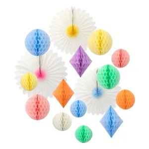 Pastel Honeycomb Decoration Kit (x 16)
